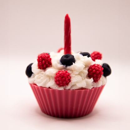 B-day berry cupcake candle 1